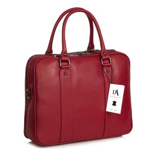 Servieta din piele naturala laptop 14" DiAmanti Savona Rosie